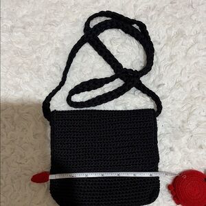 Black Crochet the Sak  Crossbody Bag